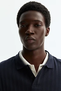Slim-Fit Textured Jersey Polo Shirt