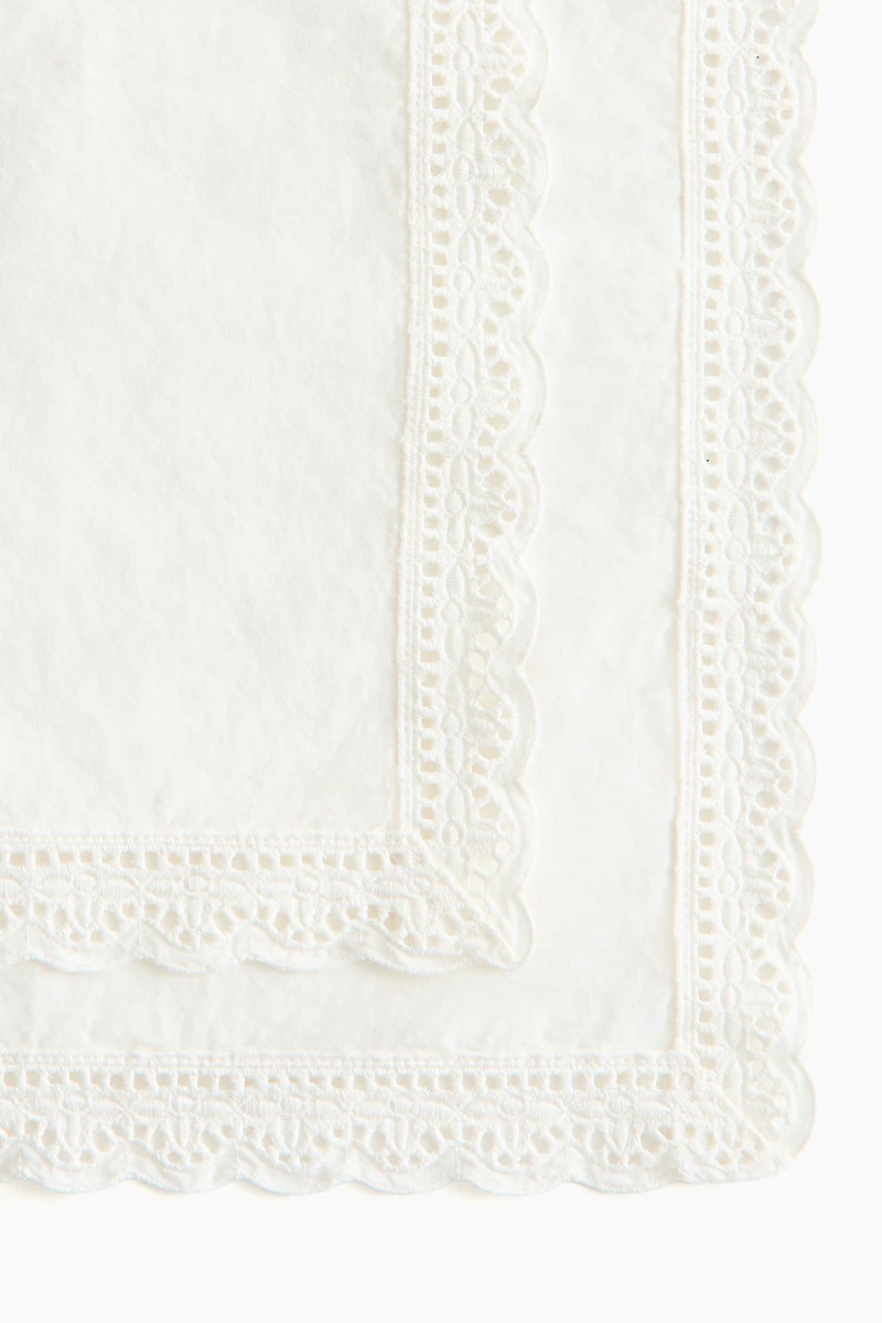 2-Pack Lace-Trimmed Cotton Napkins