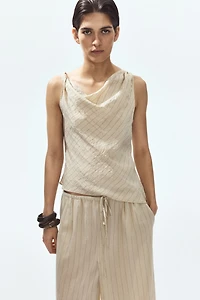 Asymmetric Cowl-Neck Top