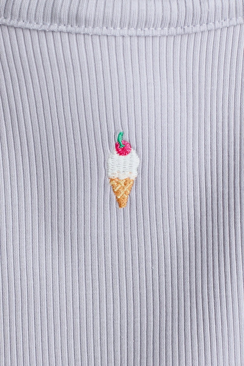 Embroidered-Detail Tank Top