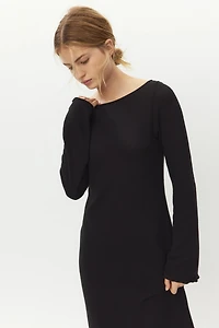 Fine-Knit Boat-Neck Dress
