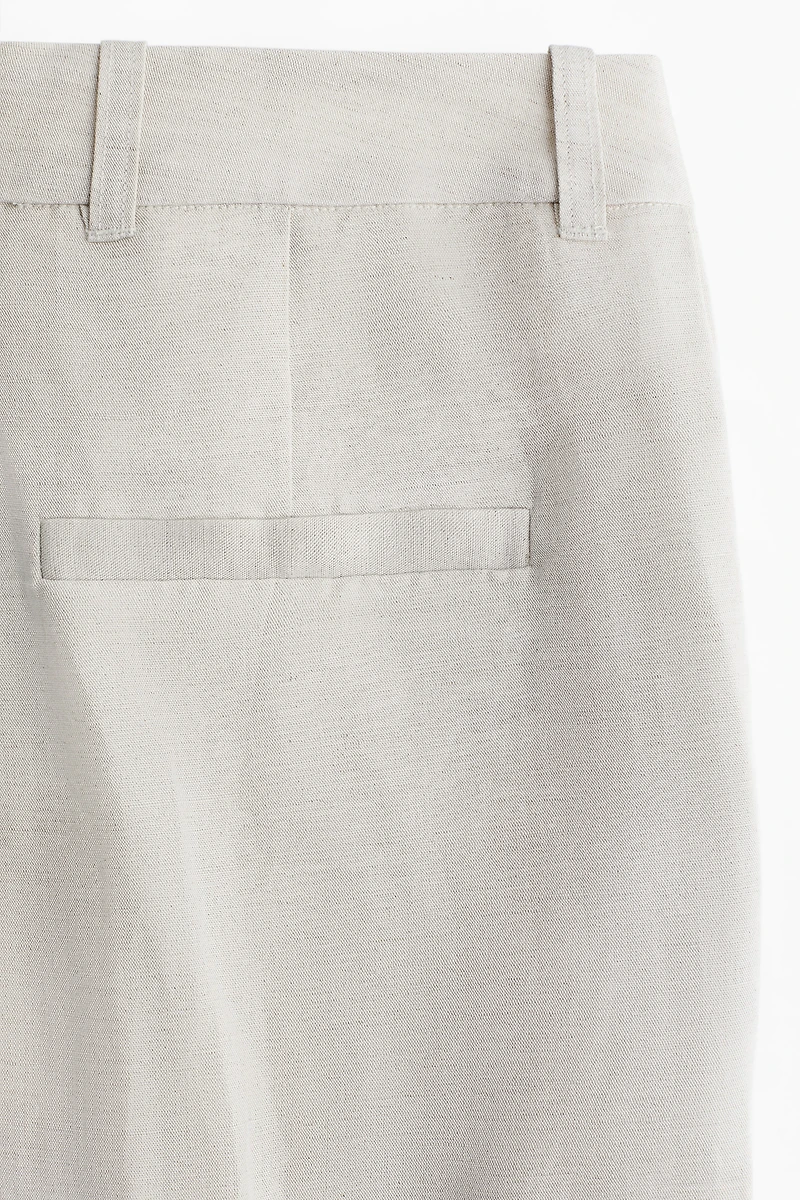 Linen-Blend Dress Pants