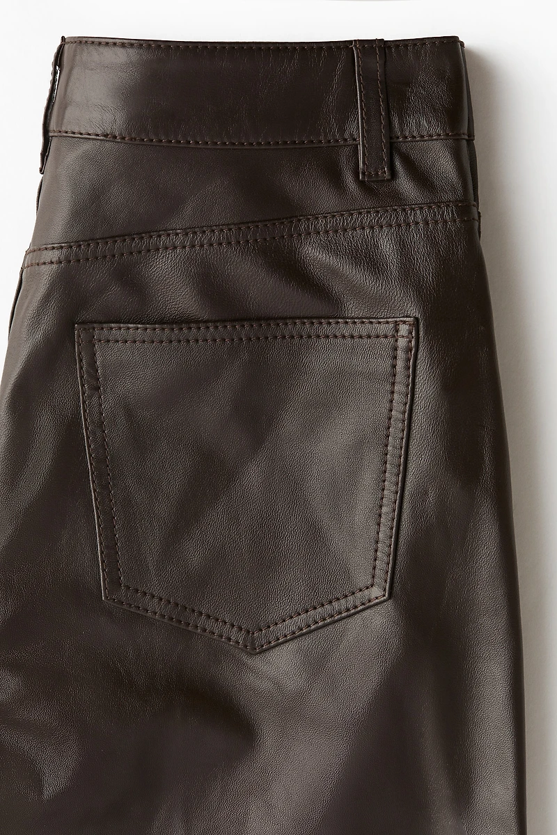 Straight Leather Pants