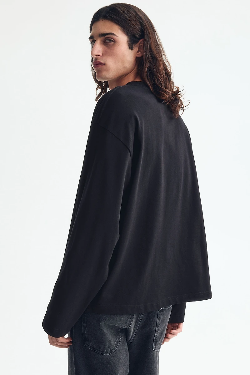 Oversized Long-Sleeved Jersey Shirt