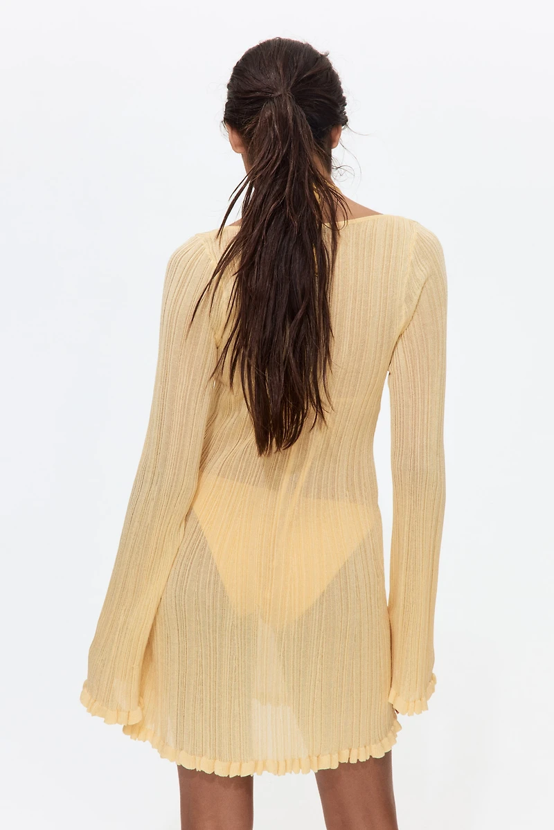 Robe de plage en tricot côtelé