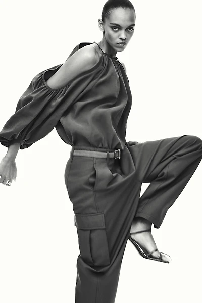 Pantalon cargo avec jambes tonneau