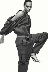 Pantalon cargo avec jambes tonneau