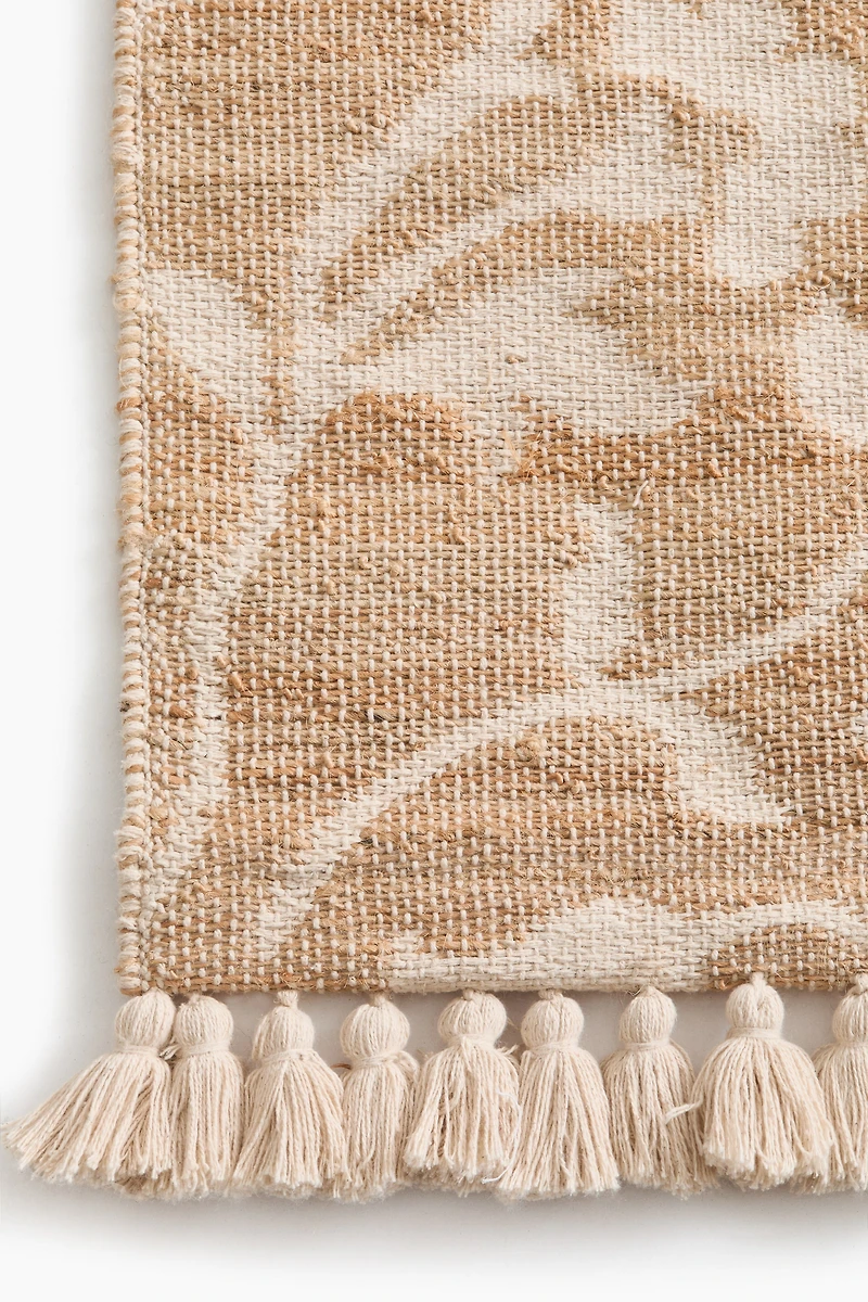 Large Floral Jute-Blend Rug