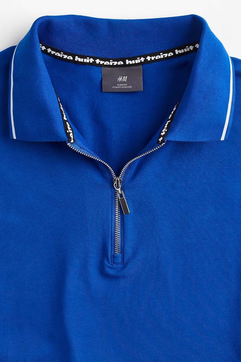 Slim Fit Half-zip Polo Shirt