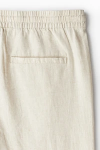 Regular-Fit Linen-Blend Pants