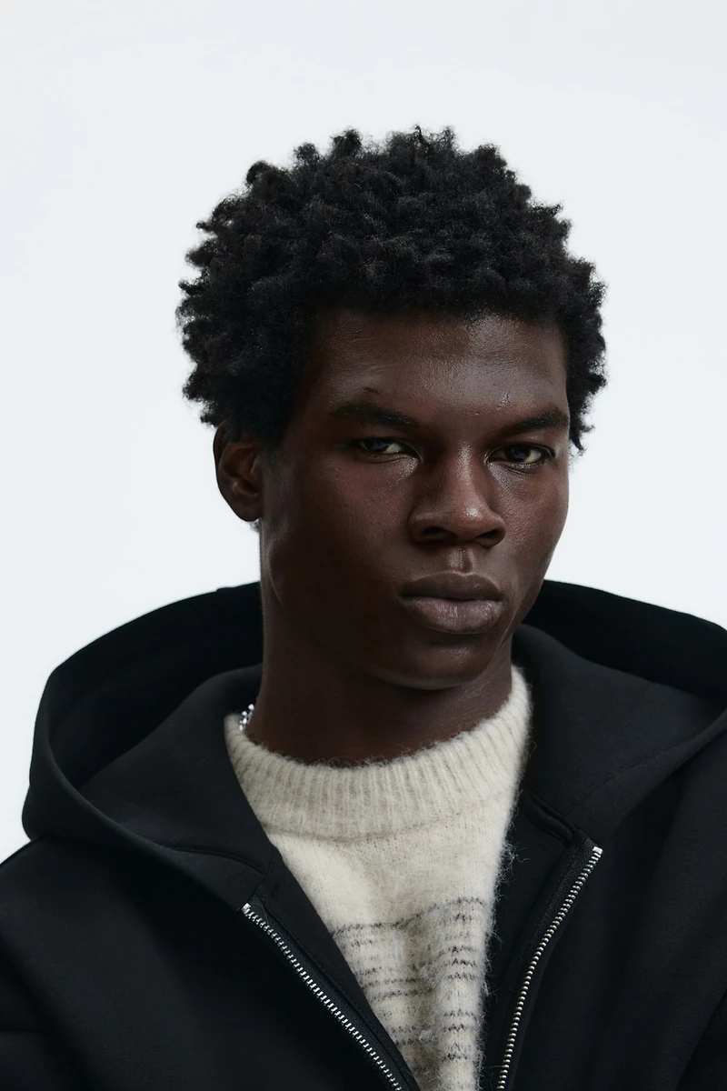 Loose-Fit Scuba Hooded Jacket