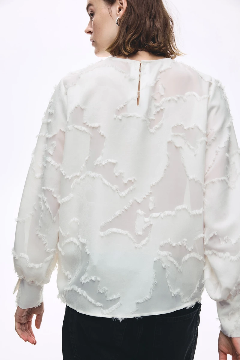 Jacquard-Weave Blouse