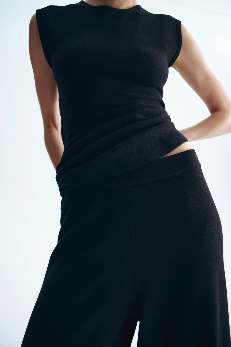 Wide-Leg Knit Pants