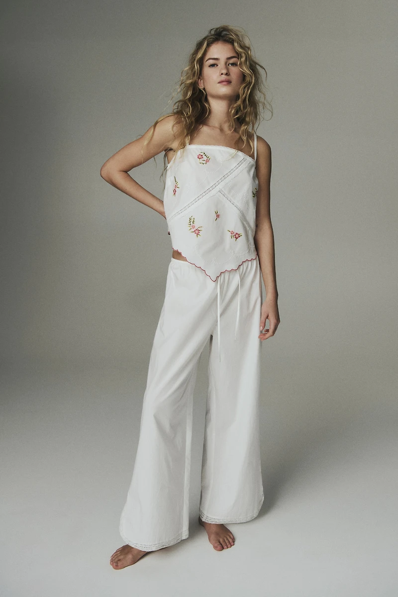 Embroidered Cotton Pajamas