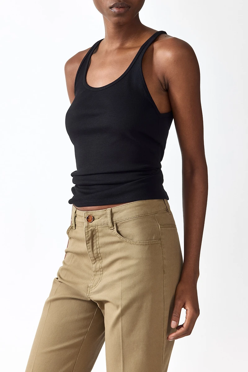 Bootcut Cotton Canvas Pants