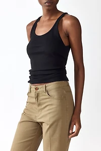 Bootcut Cotton Canvas Pants