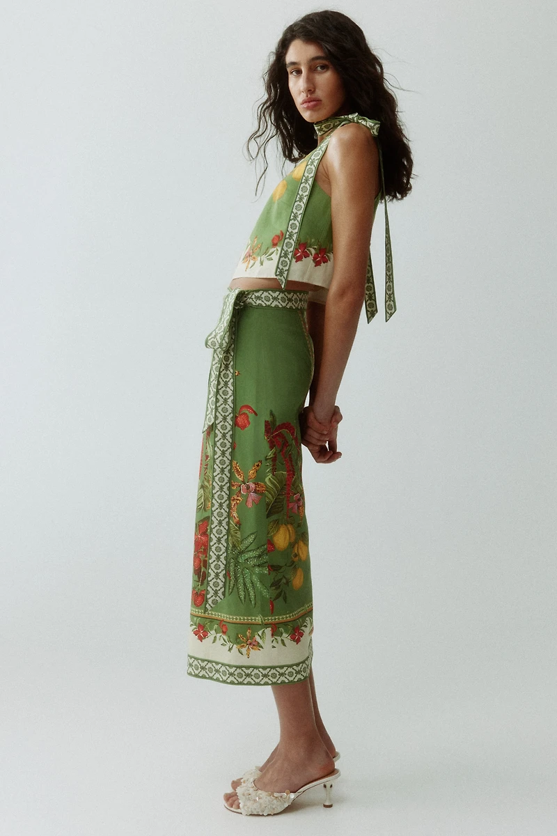 Jupe portefeuille midi