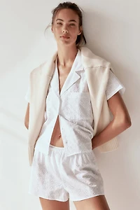 Pajamas with Eyelet Embroidery