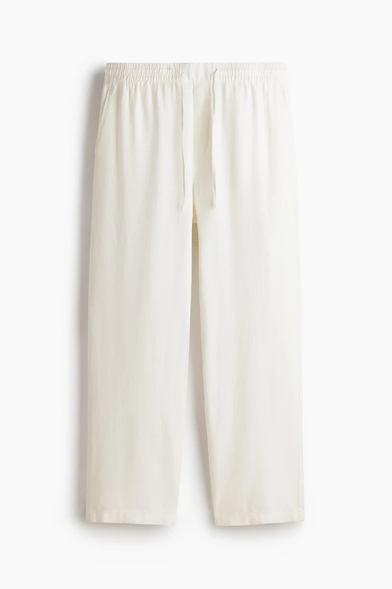 Relaxed-Fit Linen-Blend Pants