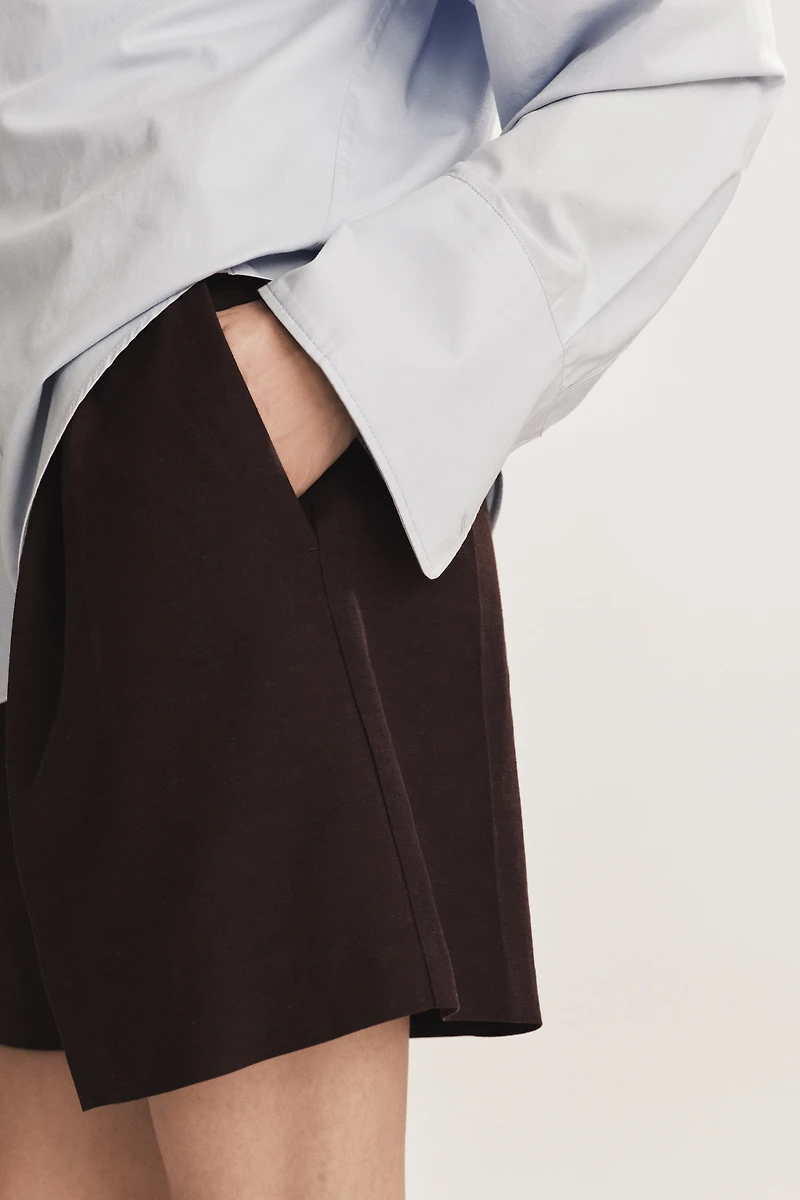 Dressy Linen-Blend Shorts