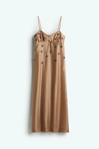 Sheer Embellished Slip Dress