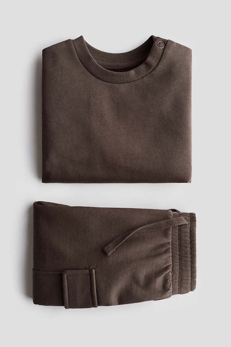 2-Piece Brushed-Inside Sweatshirt and Joggers Set