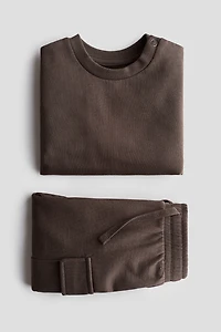 2-Piece Brushed-Inside Sweatshirt and Joggers Set
