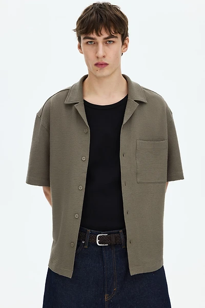 Relaxed-Fit Waffled Resort Shirt