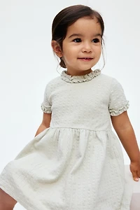 Ruffle-Trimmed Jacquard-Jersey Dress