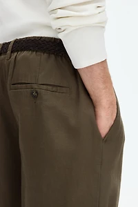 Loose-Fit Linen-Blend Pants