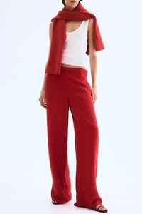 Wide-Leg Twill Pants