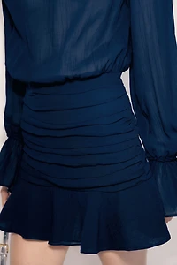 Pleated Chiffon Dress