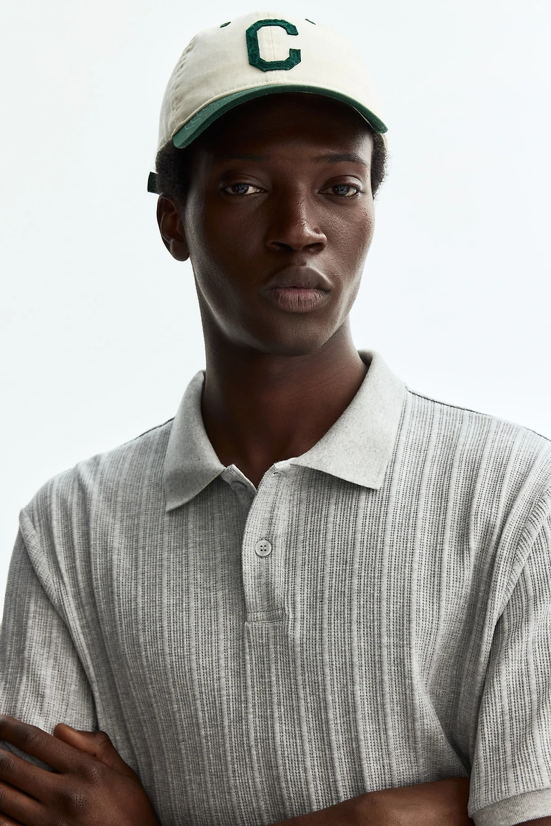 Slim-Fit Textured Jersey Polo Shirt