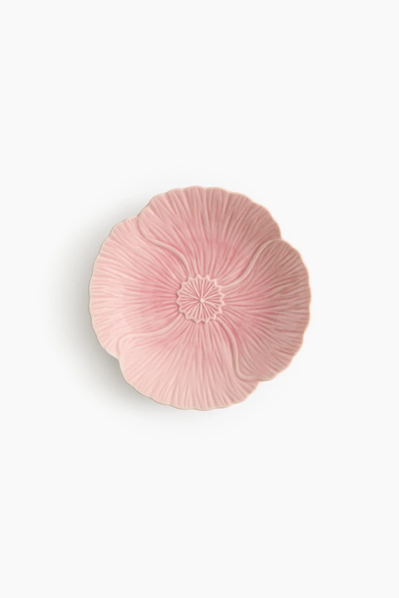 Flower-Shaped Medium-Sized Stoneware Plate
