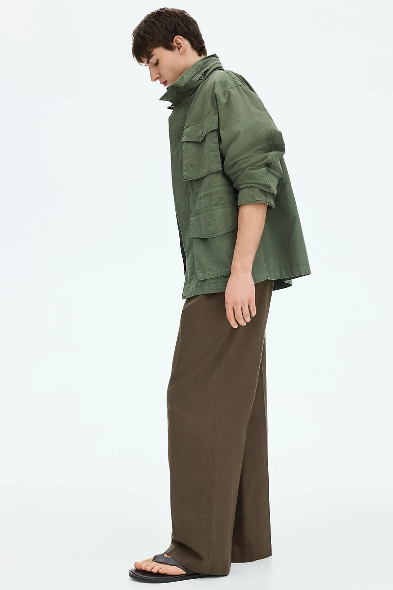 Loose-Fit Linen-Blend Pants