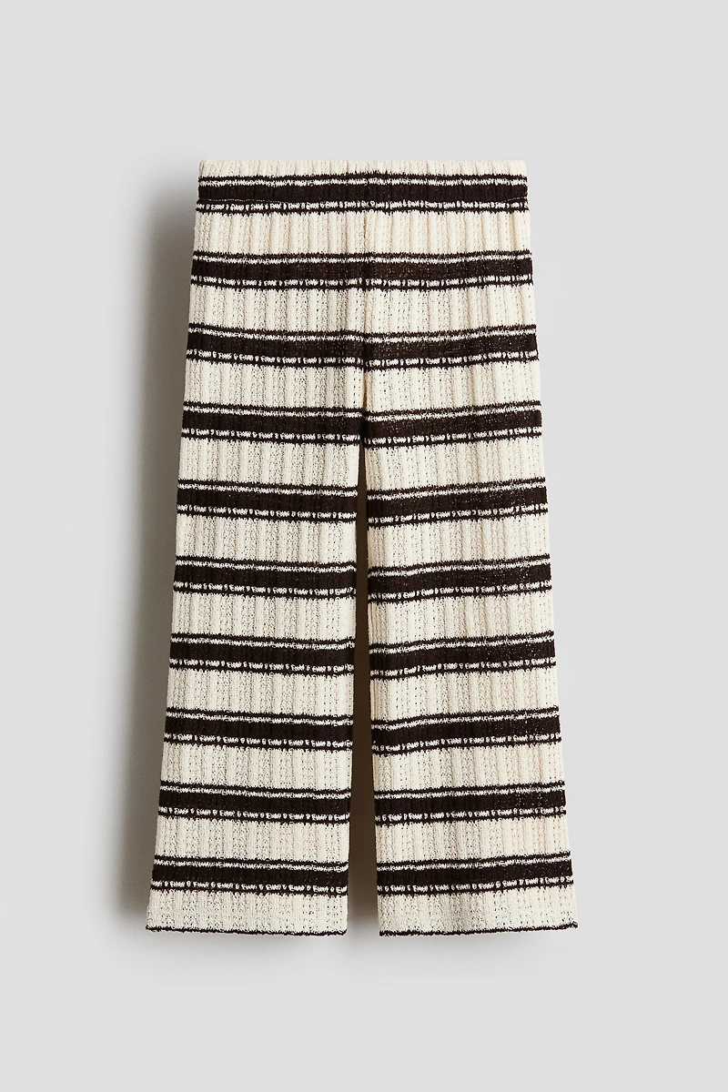 Wide-Leg Textured-Knit Pants