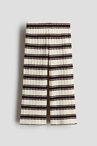 Wide-Leg Textured-Knit Pants