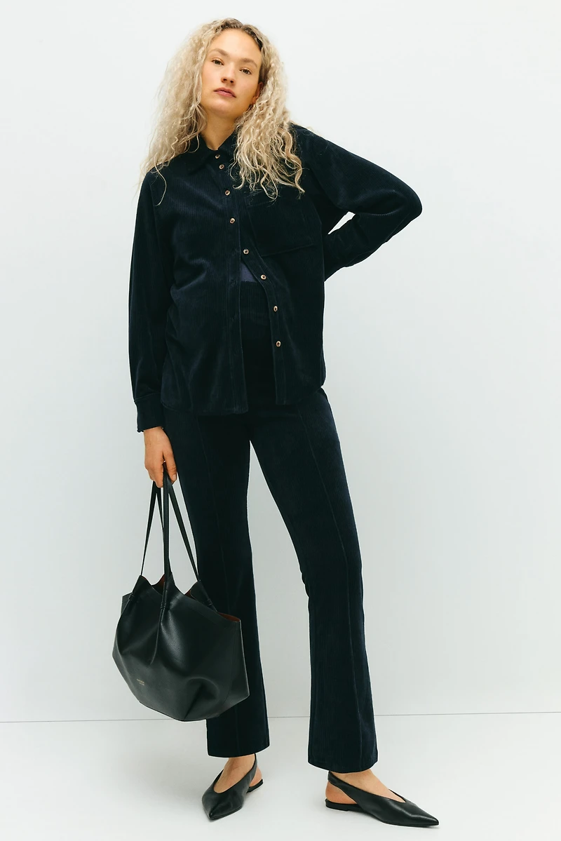 MAMA Ribbed Velour Shirt