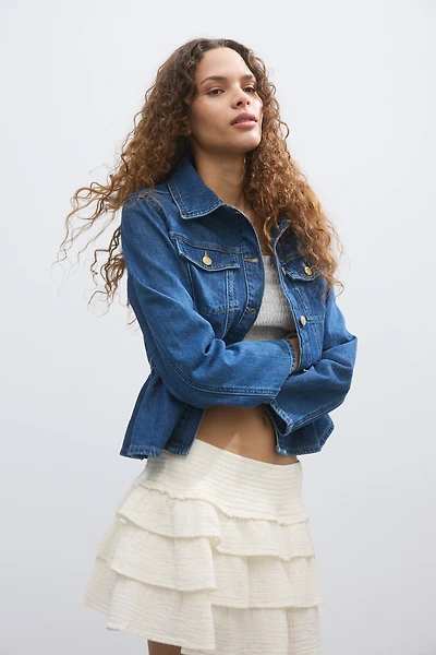 Tiered Viscose Mini Skirt