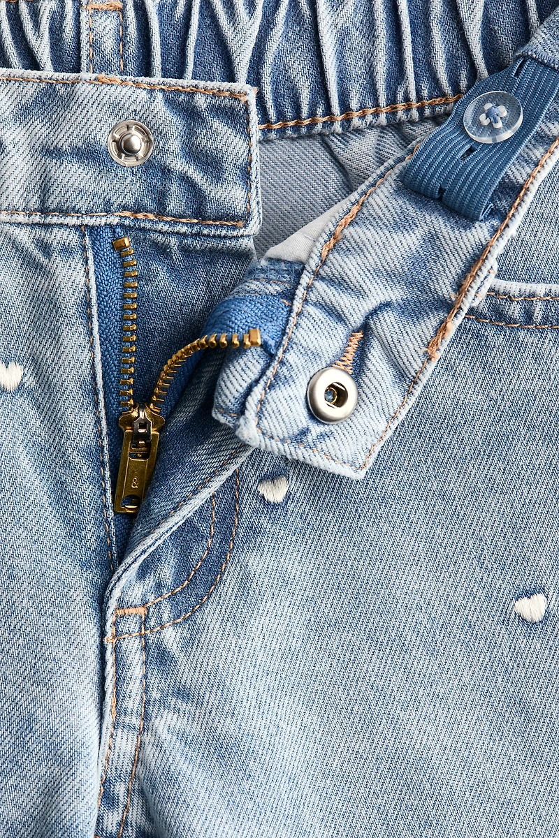 Wide-Leg Jeans with Motif