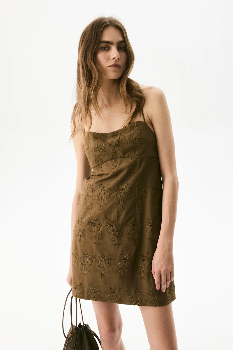 Embroidered Strappy Dress