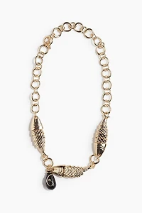 Fish-Detail Pendant Necklace