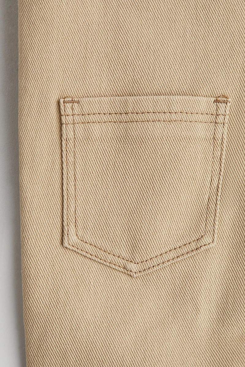 Motif-Detail Twill Overalls