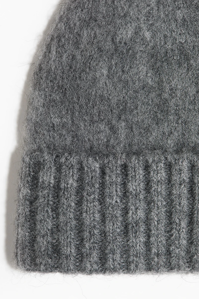 Fuzzy Wool-Blend Beanie