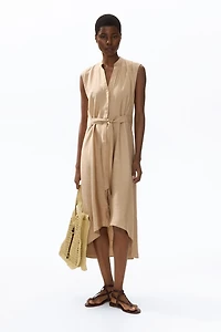 Tie-Belt Shirt Dress