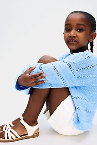Pointelle-Knit Cotton Sweater