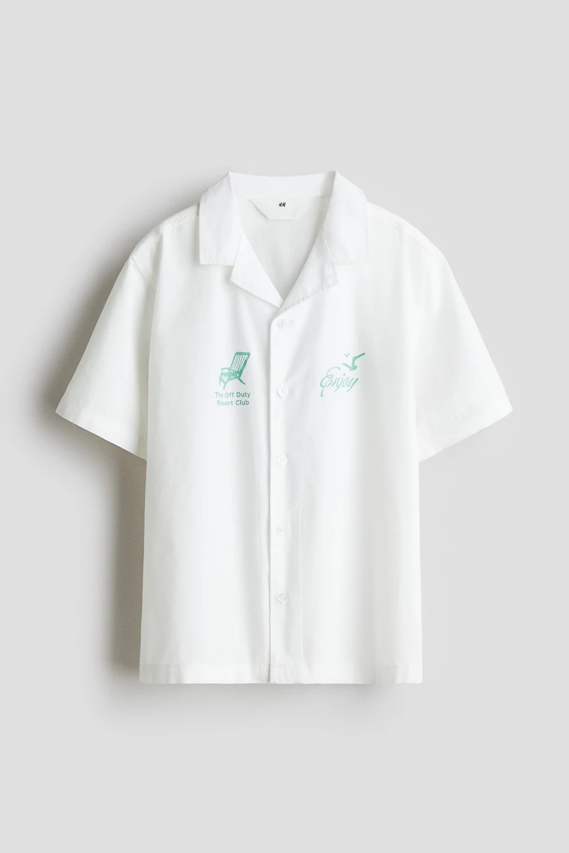 Chemise en coton avec col cubain