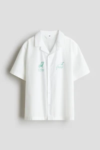 Chemise en coton avec col cubain