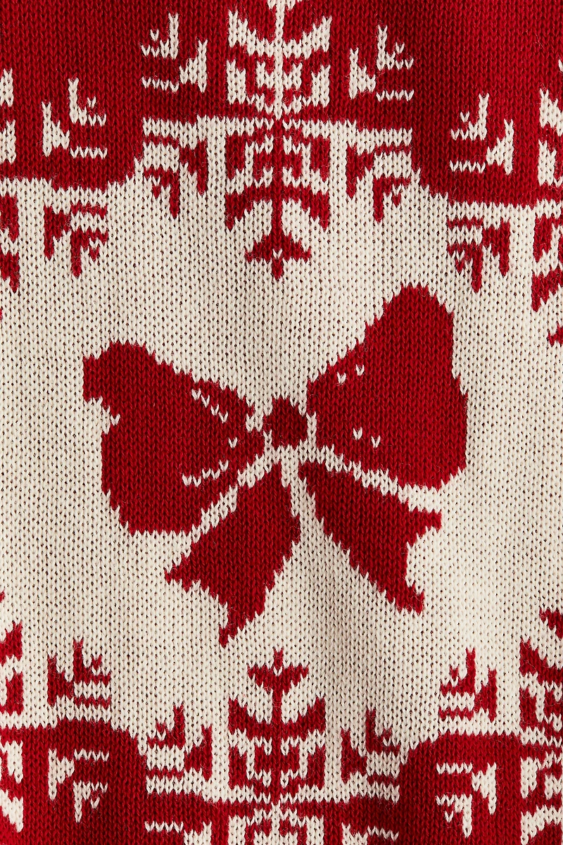 Jacquard-Knit Cotton Sweater