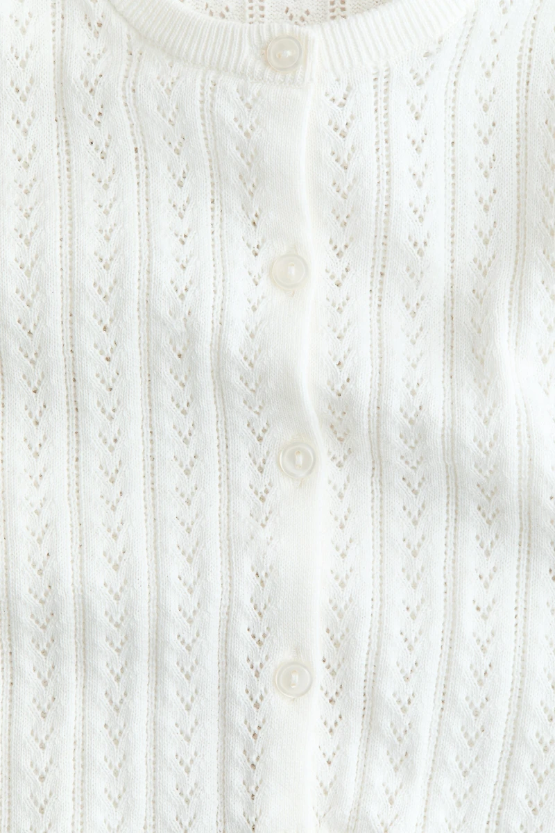 Pointelle-Knit Cotton Cardigan